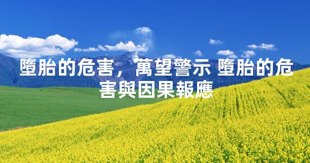 墮胎的危害，萬望警示 墮胎的危害與因果報應